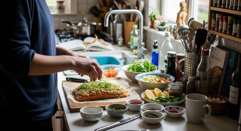 Saumon rôti en croûte d’herbes : la recette savoureuse